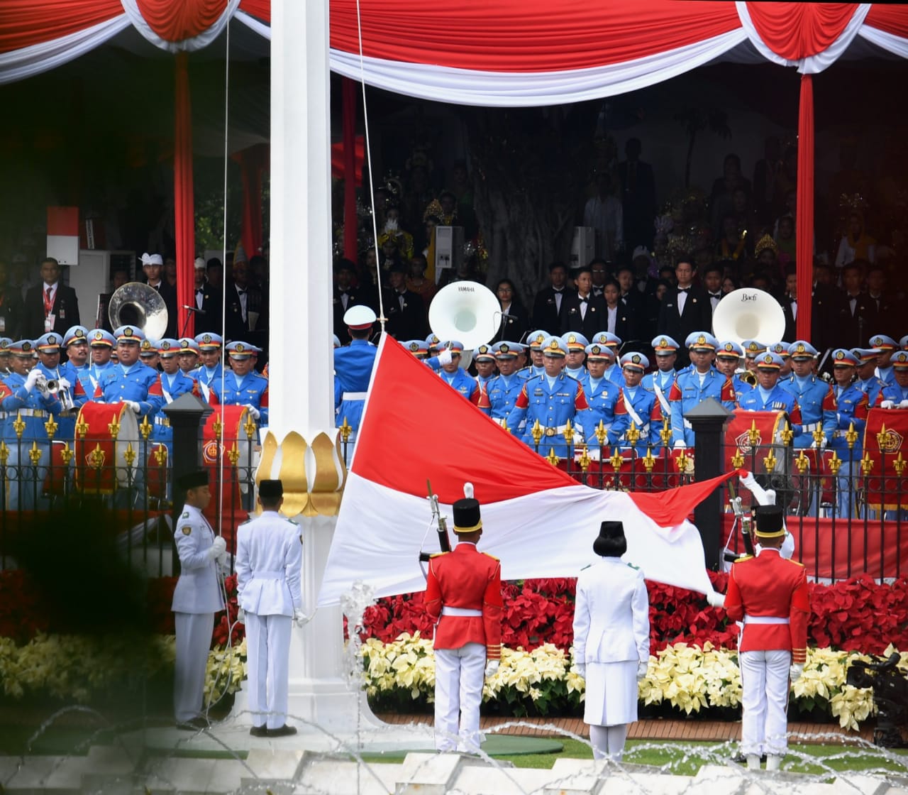 Ilustrasi upacara bendera di Istana Negara. (Foto: presidenri.go.id)