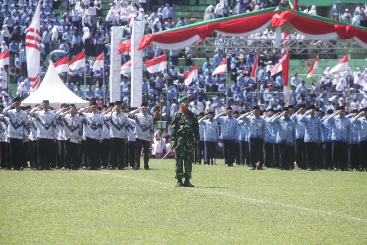Prosesi upacara kemerdekaan RI ke-74 di Stadion Gajayana, Malang (dok:foto istimewa)