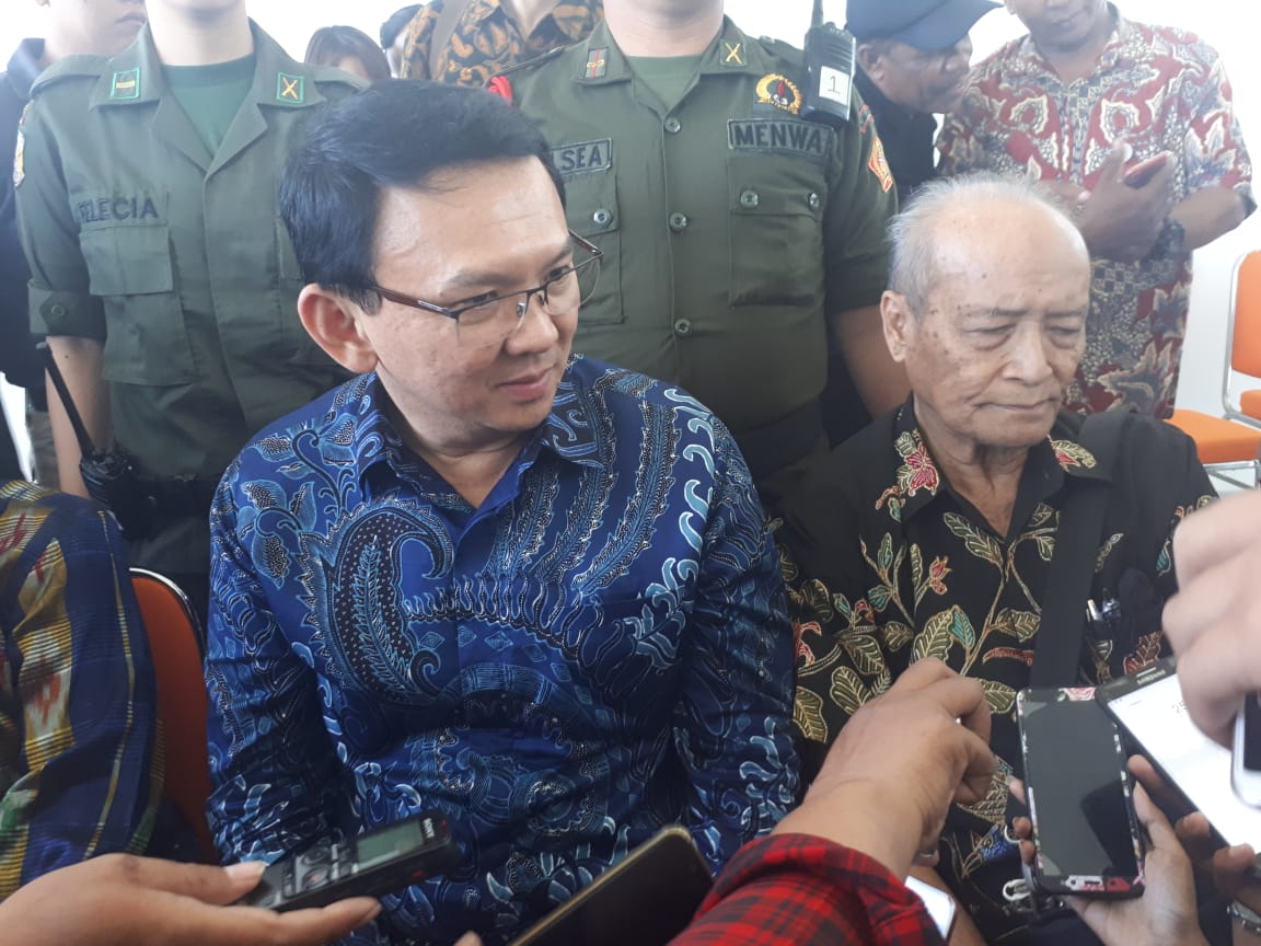 Basuki Tjahaya Purnama setelah acara Seminar Kebangsaan di Surabaya. (Foto: Alief/ngopibareng.id)