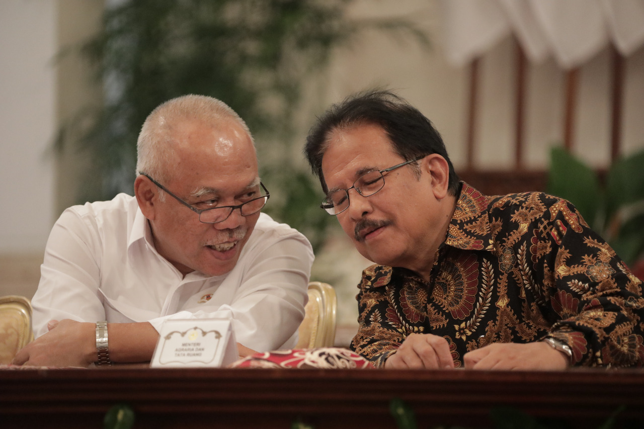 Menteri PUPR Basuki Hadimuljono dan Menteri ATR/BPN Sofyan Jalil soal Ibukota Negara. (Foto Dok PUPR)