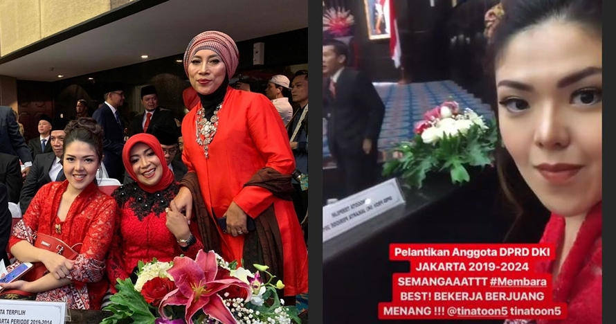Tina Toon saat pelantikan anggota DPRD DKI Jakarta, Senin 26 Agustus 2019. (Foto: Instagram Tina Toon)