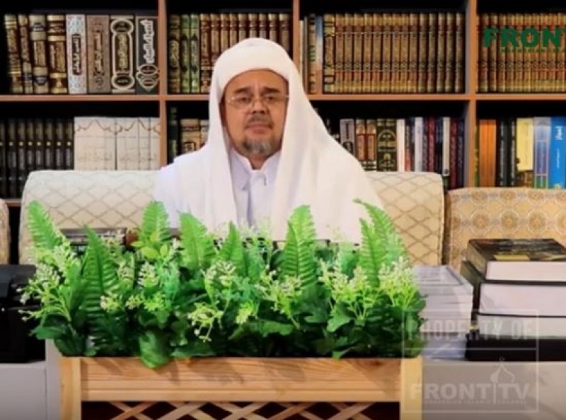 Habib Rizieq menyindir Badan Pembinaan Ideologi Pancasila (BPIP) di video sambutan milad ke-21 Front Pembela Islam (FPI), Sabtu 24 Agustus 2019. (Foto: YouTube Front TV)