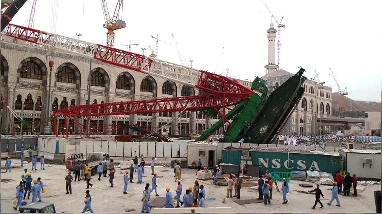 Musibah crane saat pelaksanaan Haji tahun 2015. (Foto-foto: KBRI Riyadh)