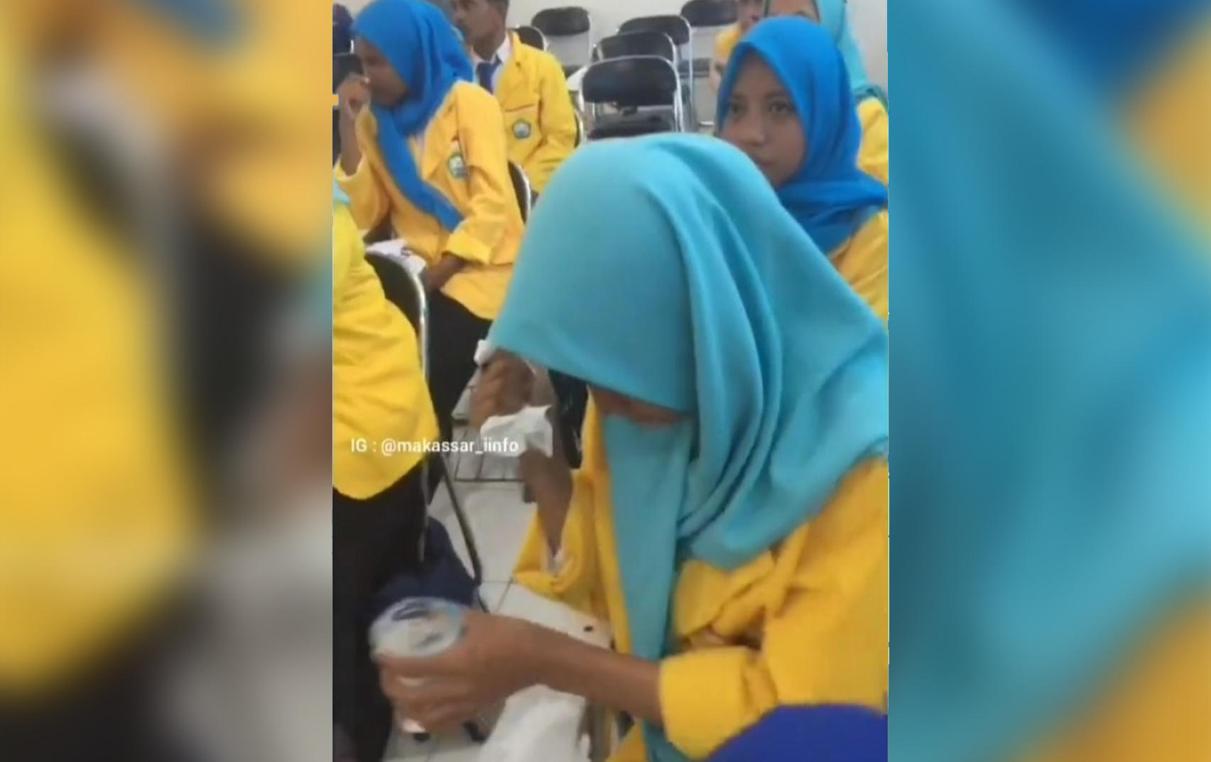 Tangkapan layar ospek minum air liur teman di Universitas Khairun (Foto: Instagram akun @makassar_info)