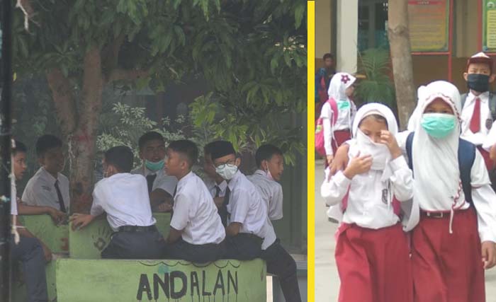 Siswa SD dan SMP di Pekanbaru, Riau, diliburkan hari ini dan Rabu besok. (Foto:Antara)