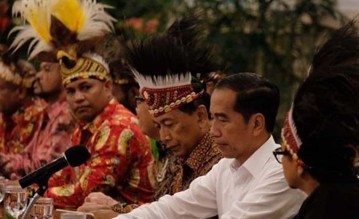 Presiden Jokowi menerima puluhan tokoh Papua di Istana, Selasa. (Foto:Antara)
