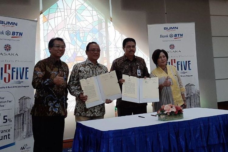 BTN dan Waskita Karya Realty menandatangani kerjasama pengadaan rumah murah. (Foto: Dok Waskita)
