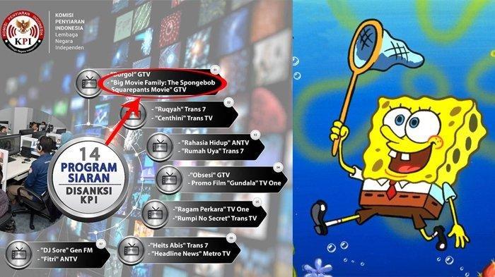 Kartun Spongebob Squarepants mendapat teguran dari Komisi Penyiaran Indonesia (KPI).