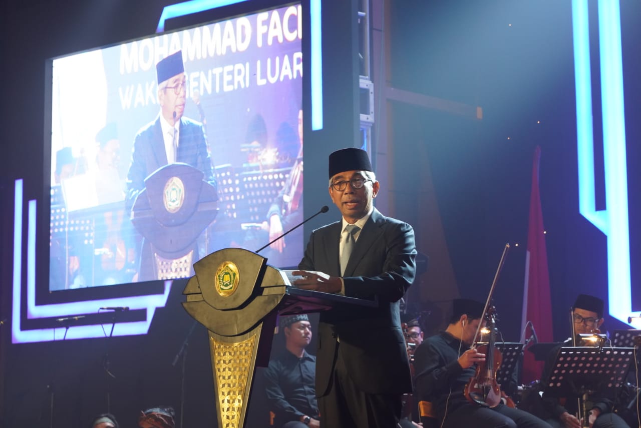 Wamenlu saat Launching Kegiatan Hari Santri 2019 “Santri Indonesia Untuk Perdamaian Dunia” di Jakarta. (Foto: kemenlu.go.id