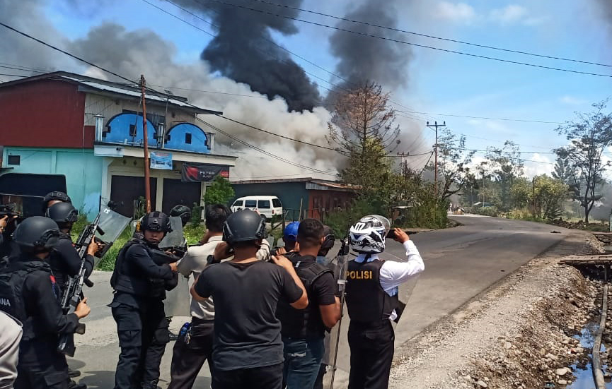Aksi kerusuhan di Wamena, pada Senin, 23 September 2019 kemarin. (Foto: Istimewa)