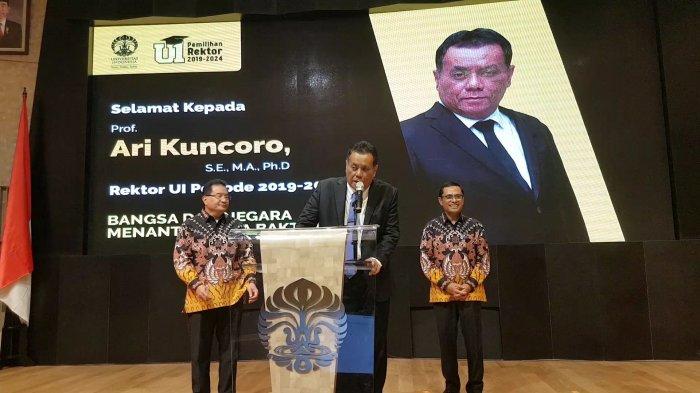Profesor Ari Kuncoro ditetapkan sebagai Rektor UI, setelah mengalahkan dua kompetitornya, yakni Profesor Abdul Haris dan Profesor Budi Wiweko. 