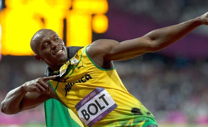 Usian Bolt dengan gaya khasnya tidak ikut Kejuaraan Dunia Atletik di Doha, Qatar. (Foto:Dok.Reuters)