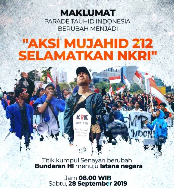 Poster Aksi Mujahir 212 Selamatkan NKRI.
