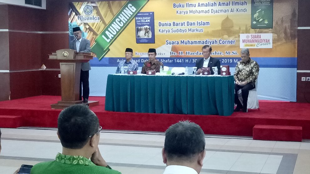 Ketua Umum Pimpinan Pusat Muhammadiyah, Haedar Nashir dalam acara di Jakarta. (Foto: md/ngopibareng.id)