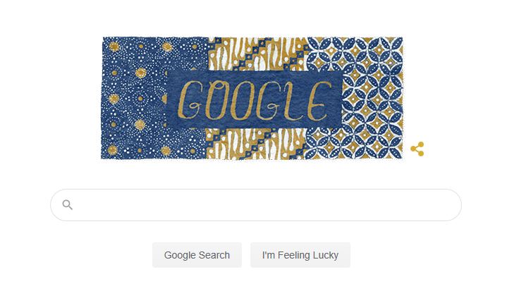 Hari Batik Nasional. Batik ditampilkan dalam laman pencarian Google, Selasa 2 Oktober 2019. (Foto: Google)