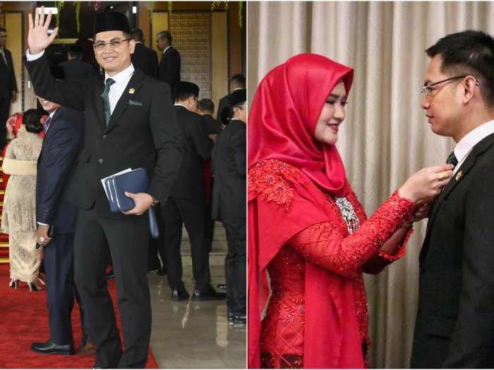 Aktor Tommy Kurniawan didampingi sang istri, Lisya Nurrahmi, saat pelantikan anggota DPR periode 2019-2024, pada Selasa 1 Oktober 2019. (Foto: Instagram Tommy Kurniawan)