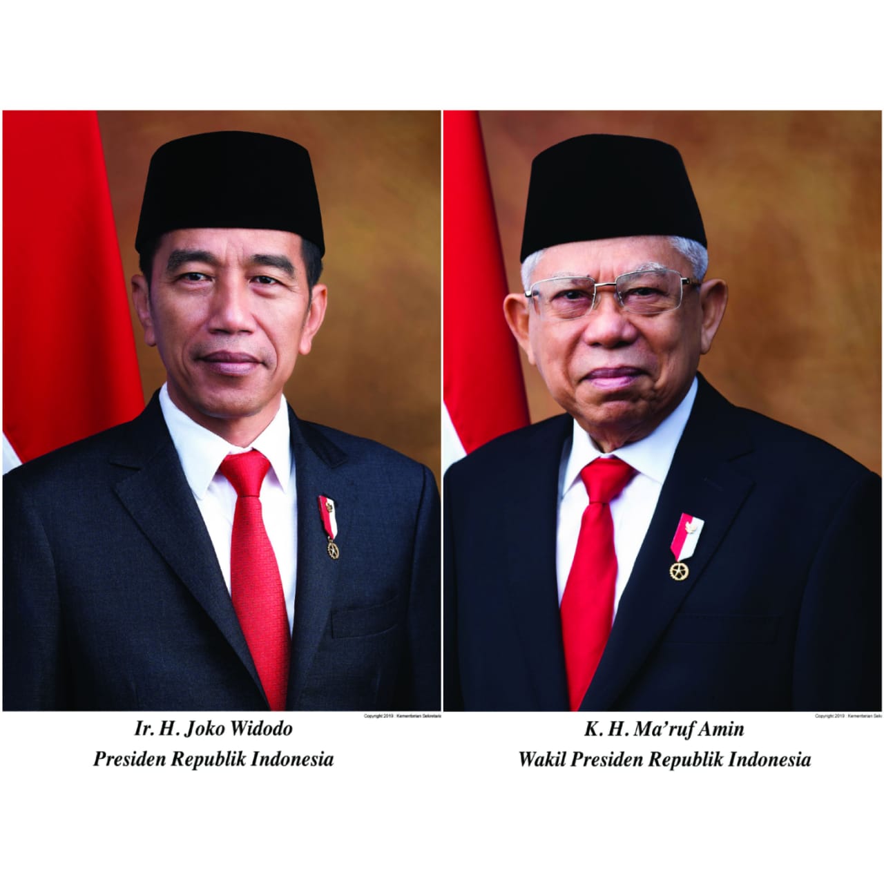 Kementerian Sekretariat Negara (Kemensetneg) mempublikasikan foto Presiden dan Wakil Presiden Joko Widodo-Ma'ruf Amin periode 2019-2024. (Foto: Dok. Setneg)