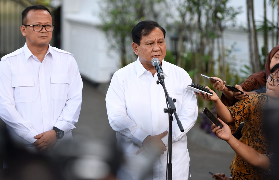 Ketua Umum dan Wakil Ketua Umum Partai Gerindra Prabowo Subianto dan Edhy Prabowo.