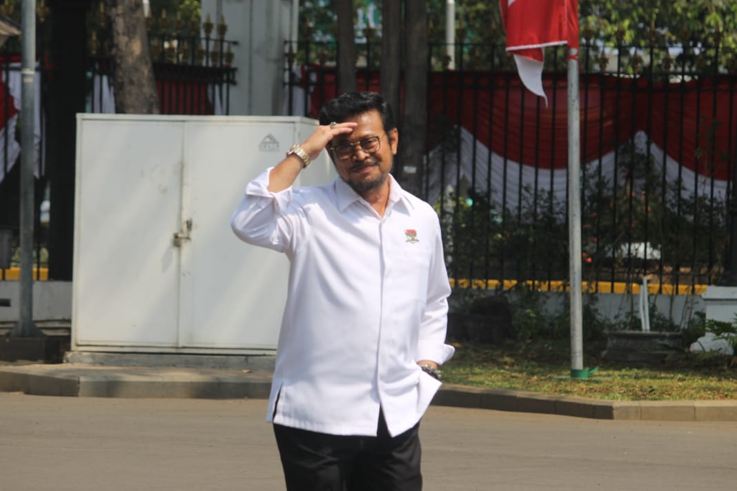 Syahrul Yasin Limpo saat memenuhi panggilan Jokowi ke Istana. (Foto: Asmanu/Ngopibareng.id)