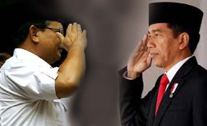 Ilustrasi Prabowo menghormat Presiden Jokowi. (Ngobar)