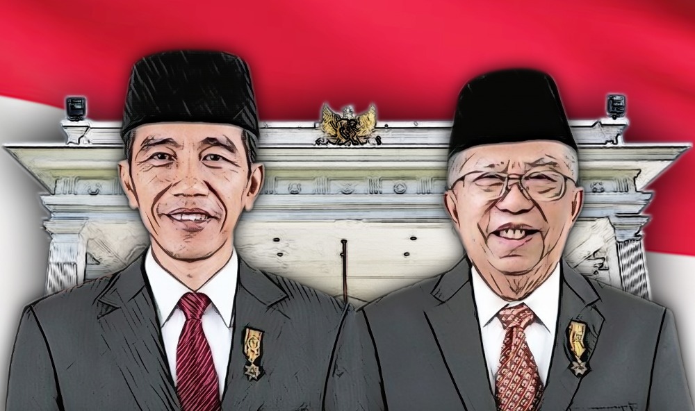 Presiden dan Wakil Presiden Joko Widodo-Maruf Amin. (Ilustrasi: Vidi/Ngopibareng.id)