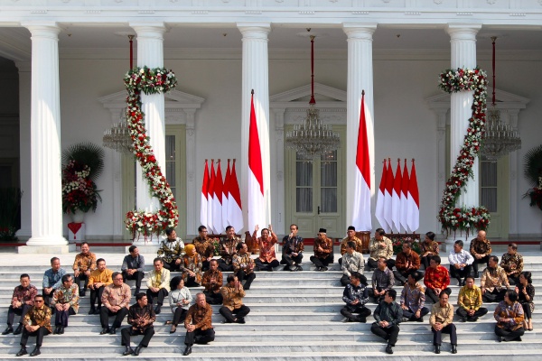 Saat pengumuman Kabinet Indonesia Maju di Istana Merdeka Jakarta. (Foto: asm/ngopibareng.id)
