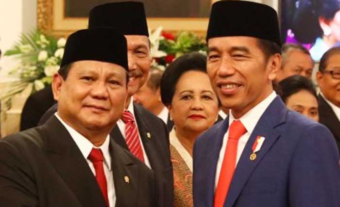 Prabowo dan Jokowi di Istana Rabu lalu. (Foto:Antara)