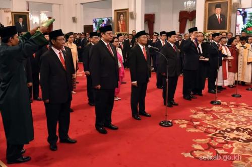 Pelantikan Menteri Kabinet Indonesia Maju, Rabu 23 Oktober 2019.