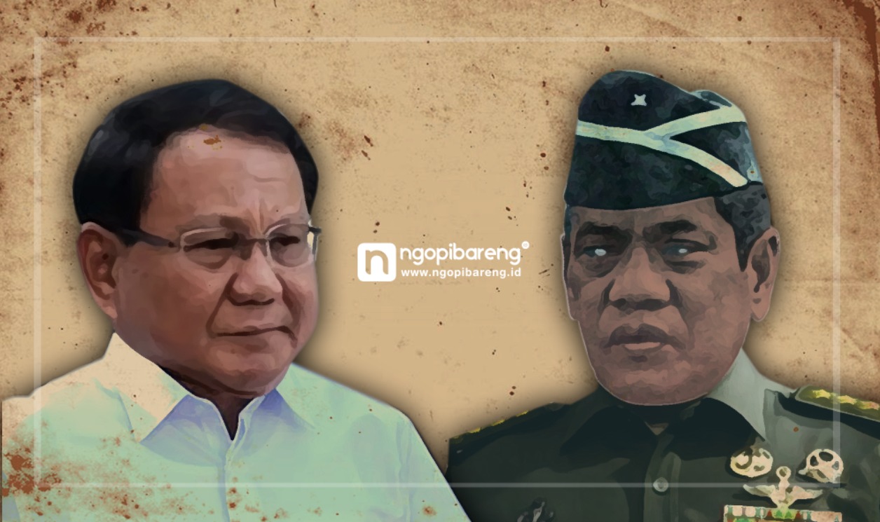 Ilustrasi Prabowo dan Jenderal M. Jusuf. (Grafis: Fa Vidhi)