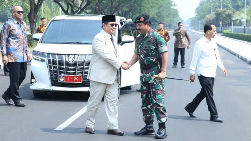 Prabowo Subianto saat kunjungan kerja ke Mabes TNI, Cilangkap, Jakarta Timur, Rabu 30 Oktober 2019. (Foto: Twitter @prabowo)