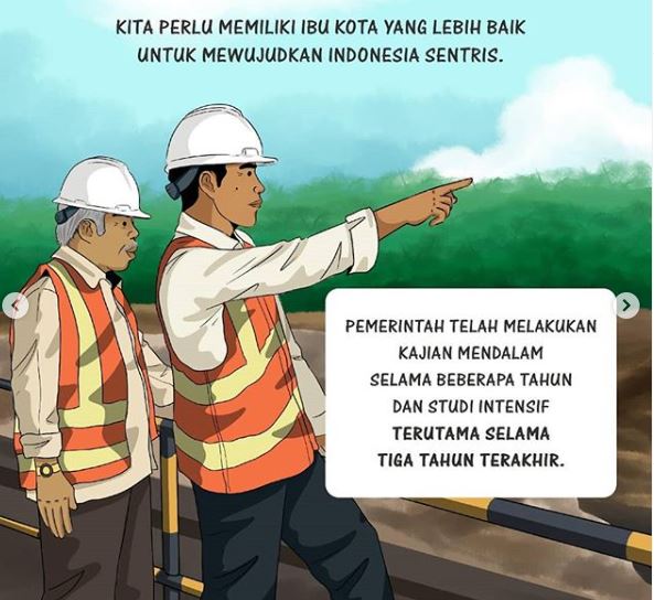 Komik Presiden Joko Widodo (Jokowi) yang bercerita soal pindah ibu kota. (Foto: Instagram @jokowi)