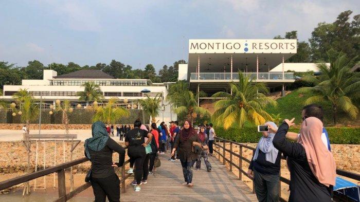 Jembatan di Montigo Resort Batam roboh saat para turis asing berswafoto, Kamis 7 November 2019. (Foto: Istimewa)