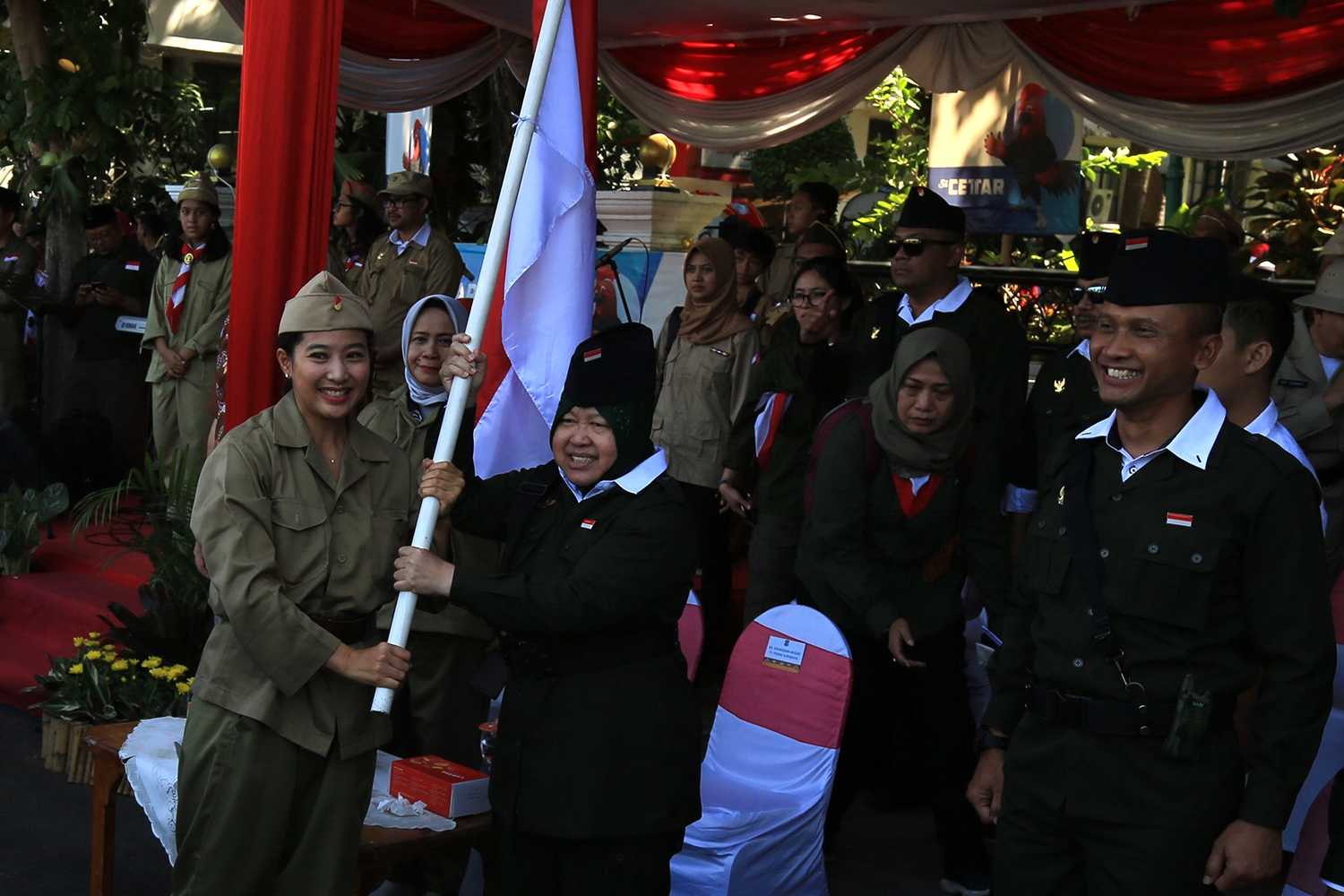 Wali Kota Surabaya Tri Rismaharini dalam acara Parade Surabaya Juang 2019. (Foto: dok. Pemkot Surabaya)