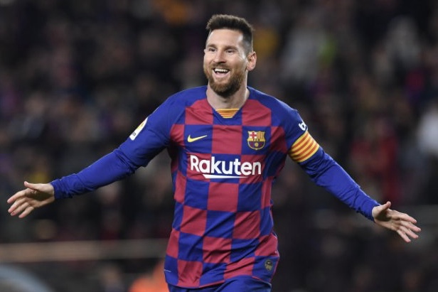 Pemain Barcelona asal Argentina Lionel Messi melakukan selebrasi usai mencetak gol ke gawang Celta Vigo pada 10 November 2019. (Foto: Antara)