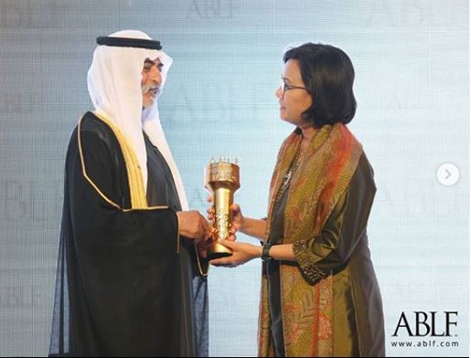 Sri Mulyani mendapat penghargaan dalam Asian Business Leadership Forum (ABLF) 2019.  (Foto: Instagram @smindrawati)