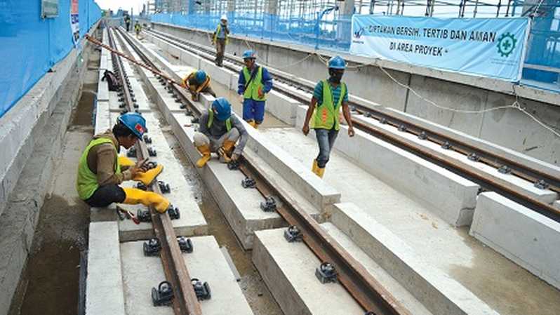 Waskita membangun rel kereta cepat. (Foto: Dok Waskita)