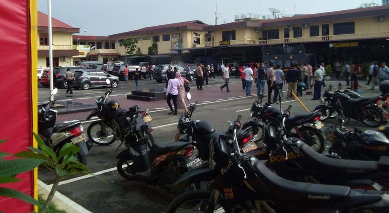 Lokasi ledakan bom bunuh diri di Polrestabes Medan. (Foto: istimewa)