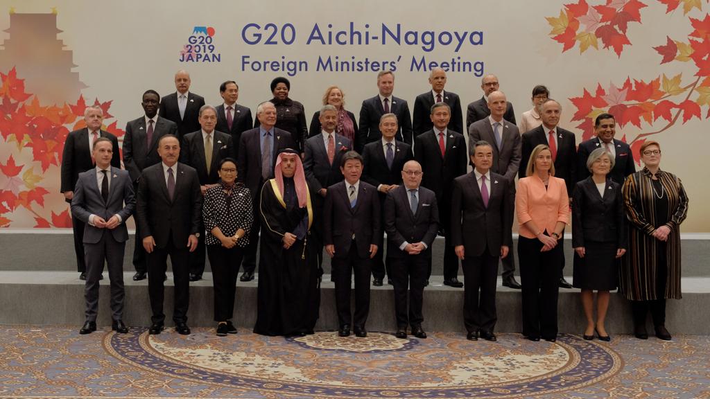 Menteri Luar Negeri RI Retno Marsudi dalam pertemuan Menlu G-20 di Nagoya, Jepang. (Foto: Kemlu)