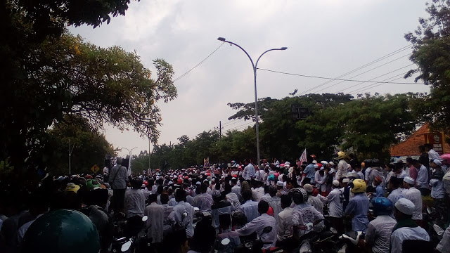 Aksi para santri di Bangkalan. (Foto: Istimewa)
