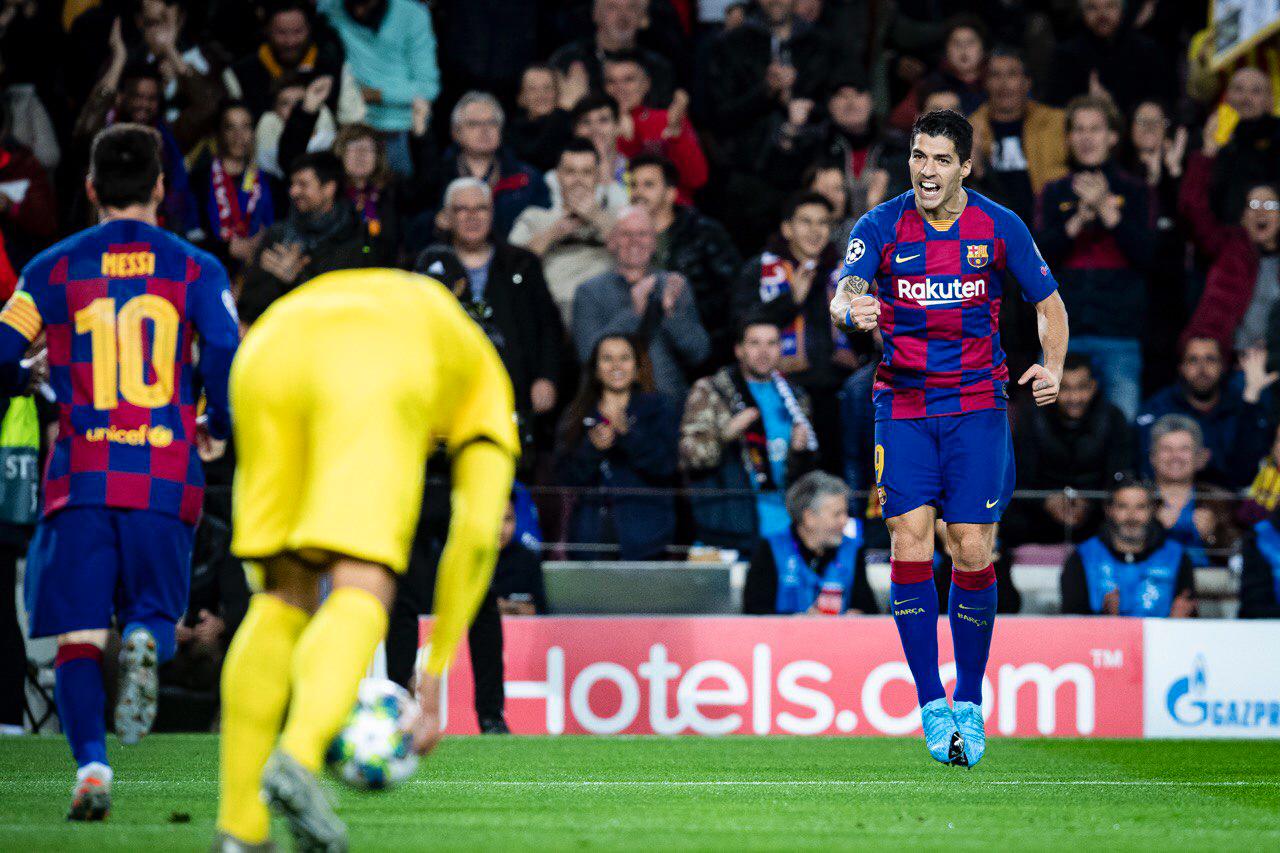 Luis Suarez mencetak gol pembuka bagi Barcelona saat mengalahkan Dortmund 3-1 di matchday 5 Grup F Liga Champions, Kamis 28 November 2019. (Foto: Twitter/@FCBarcelona)