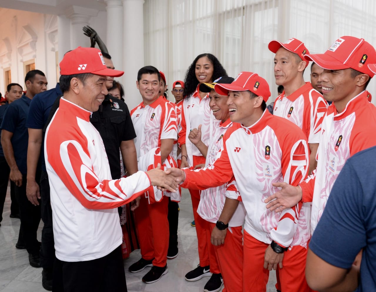 Presiden Joko Widodo pada upacara pelepasan kontingen Indonesia yang akan berlaga di SEA Games 2019 Filipina. (Foto: Setpres)