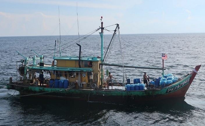 Kapal nelayan Malaysia yang diciduk Kementerian Kelautan dan Perikanan (KKP). (Foto: Dok. KKP) 