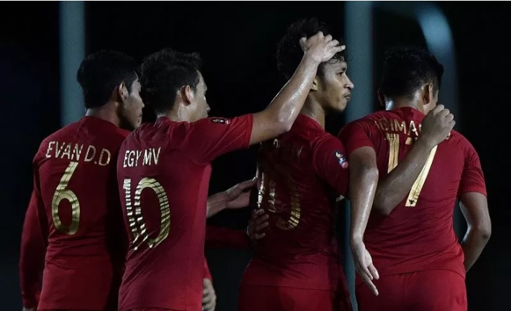 Timnas Indonesia U-22 melaju ke semifinal SEA Games 2019 setelah melibas Laos 4-0. (Foto: Antara)