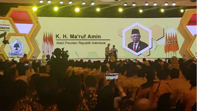 Wakil Presiden (Wapres) Ma'ruf Amin saat menutup Munas X Partai Golkar. (Foto: Istimewa)