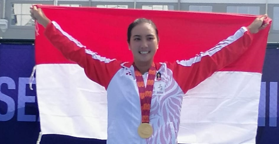 Atlet tenis tunggal putri Indonesia, Aldila Sutjiadi yang berhasil menyumbangkan medali emas di SEA Games 2019 Filipina. (Foto: Istimewa)