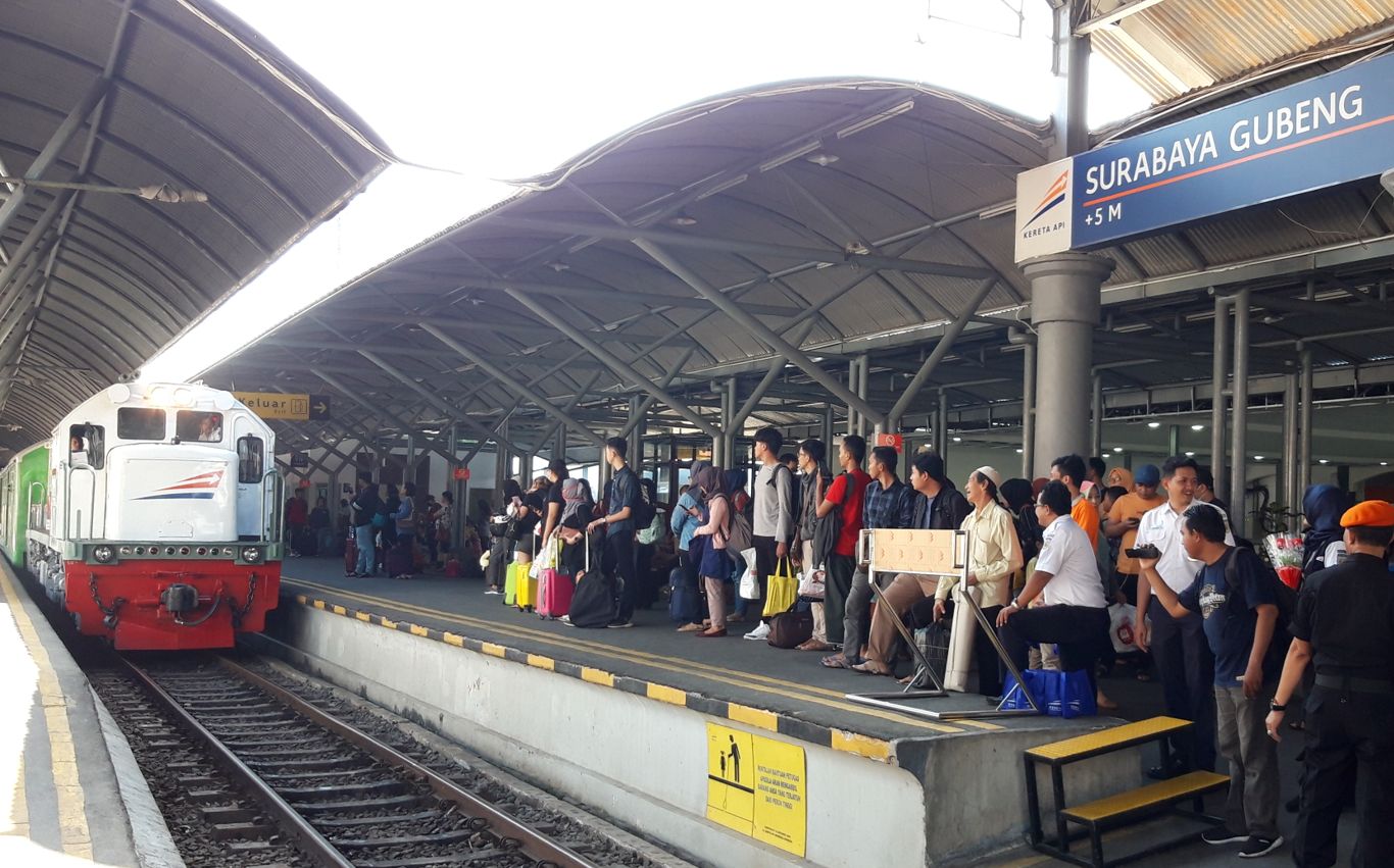 Stasiun Gubeng Surabaya. (Foto: Haris/ngopibareng.id)