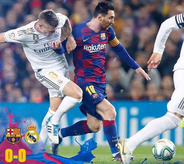  Penyerang Barcelona, Lionel Messi menggiring bola ke gawang Real Madrid, pada laga lanjutan La Liga Spanyol di Stadion Camp Nou, Kamis 19 Desember 2019 dini hari WIB. (Foto: Instagram FC Barcelona)