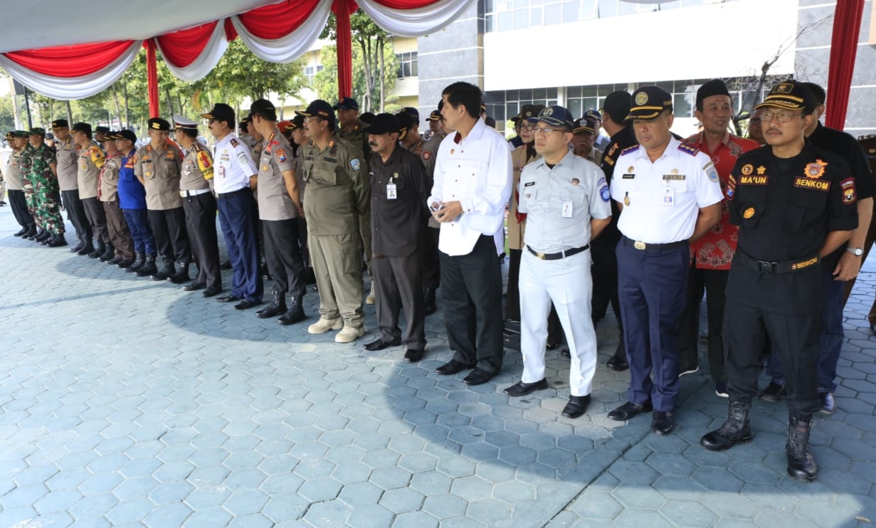 Tim gabungan saat mengikuti apel di Mapolda Jatim, Surabaya, Kamis 19 Desember 2019. (Foto: Fariz/ngopibareng.id)