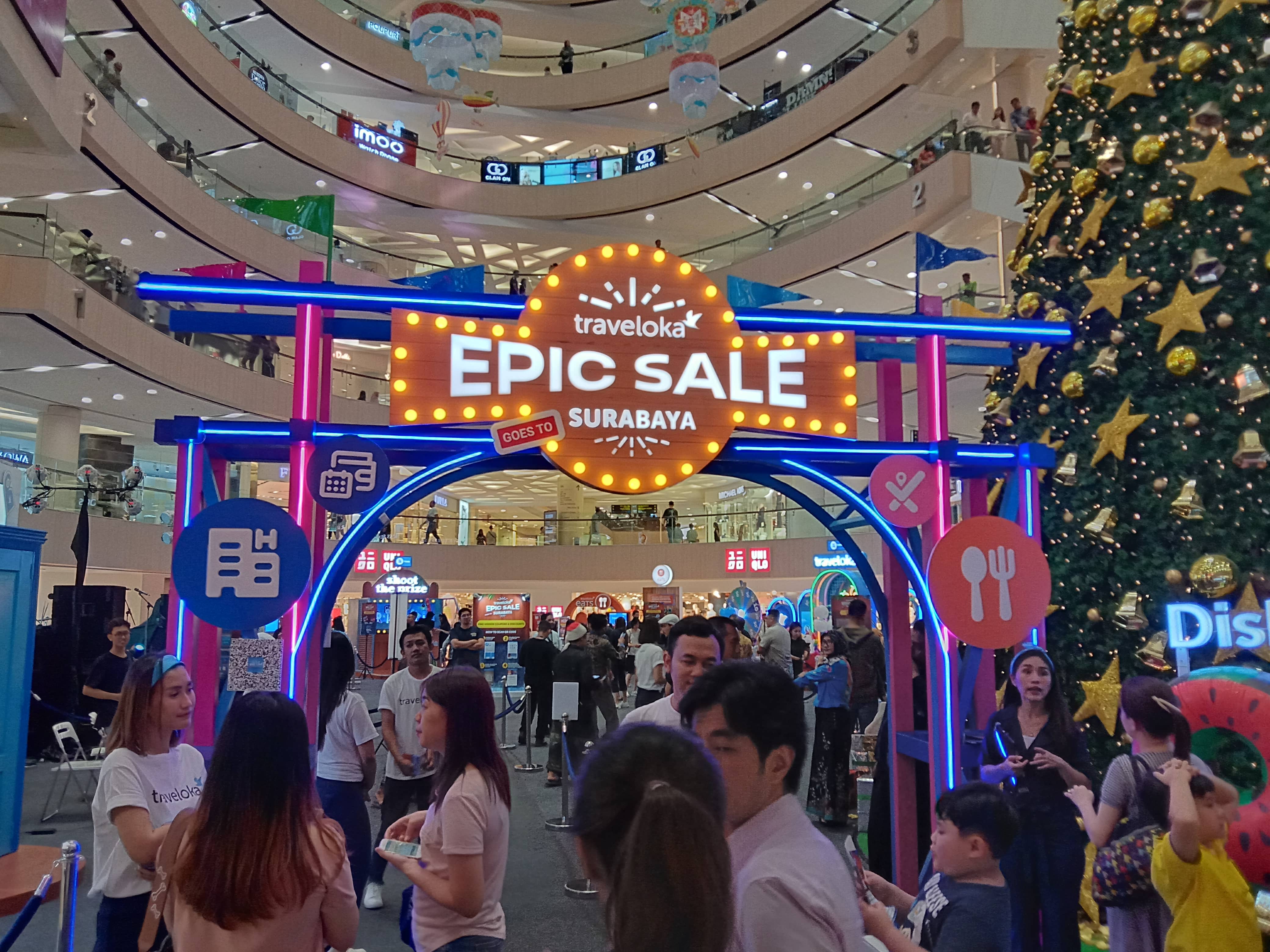 Traveloka Epic Sale yang diadakan di Tunjungan Plaza Surabaya mulai Kamis 19 Desember 2019 hingga Minggu 22 Desember 2019. (Foto: Faiq/ngopibareng.id)