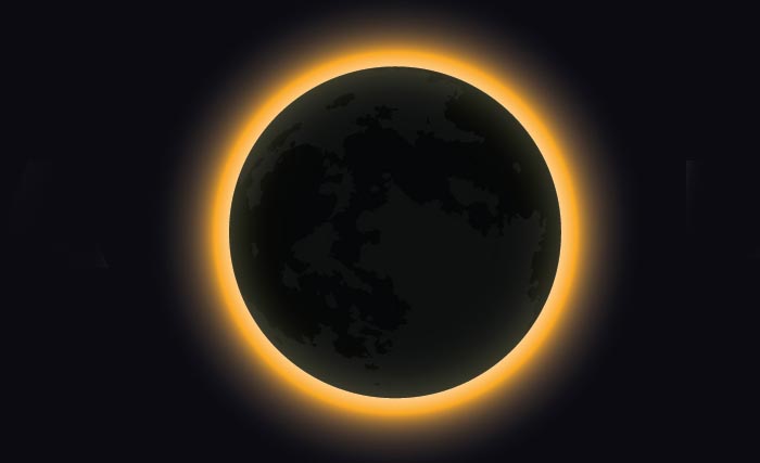 Ilustrasi gerhana matahari cincin. (Foto:Observatorium Bosscha ITB)